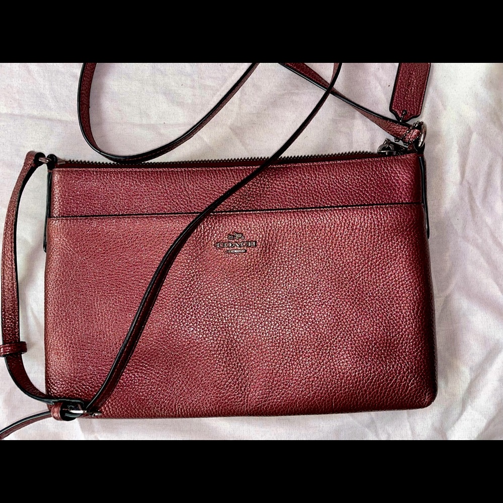 Burgundy Coach crossbody purse